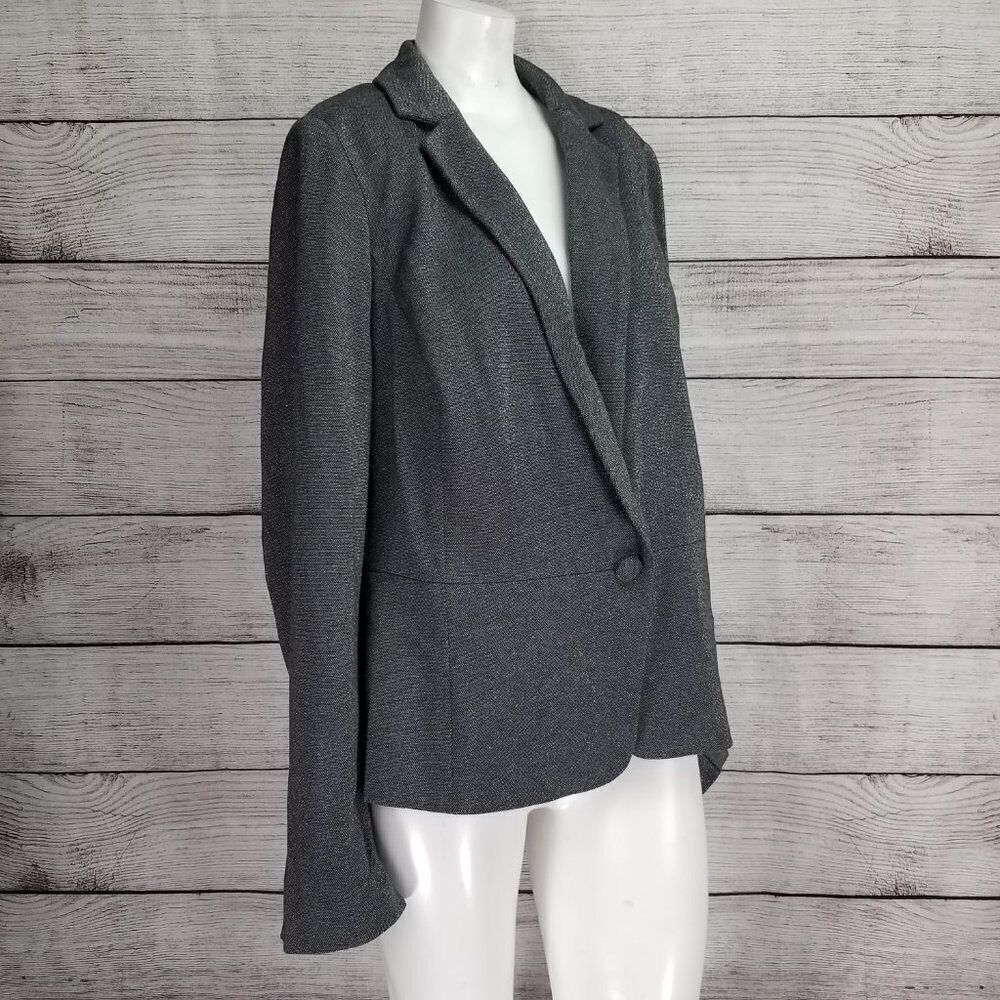 NWT Lane Bryant Blazer Suit Jacket Metallic Knit Single Button Plus 14 Career